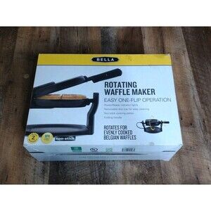Bella Rotating Belgian Waffle Maker Stainless/Black - NIB Non Stick Pre-owned